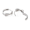 Brass Micro Pave Clear Cubic Zirconia Hoop Earrings EJEW-S234-03P-2