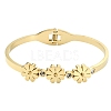 1Pc Adjustable Flower Vacuum Plating 304 Stainless Steel Bangles for Women BJEW-YW0001-16-1
