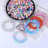 Printed Round with Ghost Pattern Silicone Focal Beads SI-JX0056A-126-3