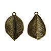 Tibetan Style Alloy Leaf Pendants TIBEP-Q035-86AB-NR-1