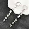 Brass Micro Pave Cubic Zirconia Hoop Dangle Earrings KK-CBA8324-09G-3