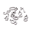 10Pcs 201 Stainless Steel Pendants STAS-R108-1-1
