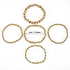 Glass & CCB Plastic Beaded Stretch Bracelets Set FS-WG21267-03-2