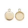 Ion Plating(IP) 304 Stainless Steel Pendant Cabochon Settings X-STAS-G127-13-8mm-G-1