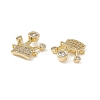 Brass Pave Clear Cubic Zirconia Connector Charms KK-E068-VB348-3