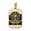 Ion Plating(IP) 304 Stainless Steel Enamel Pendants STAS-Q003-01G-03-1