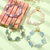 4Pcs 4 Style Natural Mixed Gemstone Chips & Pearl Beaded Bracelets Set BJEW-TA00349-5