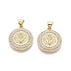 Religion Brass Micro Pave Clear Cubic Zirconia Pendants KK-N287-43G-02-1