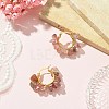Natural Strawberry Quartz Chips Braided Hoop Earrings EJEW-JE04940-23-3