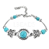 Natural Turquoise Bead Bracelets PW-WGFCF02-01-4