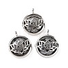 Natural Snowflake Obsidian Locket Pendants G-G982-01P-09-1