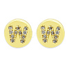 Brass Micro Pave Clear Cubic Zirconia Beads KK-T030-LA843-WX3-1