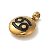 304 Stainless Steel Black Enamel Charms STAS-R009-02G-04-2