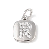 Rack Plating Brass Micro Pave CLear Cubic Zirconia Charms KK-E110-14P-R-1