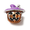 Halloween Brass Enamel European Beads X1-KK-A203-04B-P-1