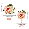 CRASPIRE 2Pcs 2 Style Cloth Flower Boutonniere Brooch AJEW-CP0001-58C-2