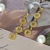 Alloy Flower Stud Dangle Earrings for Women WGBA756-01-3