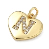 Brass Micro Pave Clear Cubic Zirconia Pendants KK-D229-01G-14-2