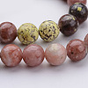 Natural Plum Blossom Jasper Beads Strands G-K152-07-8mm-2
