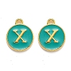 Golden Plated Alloy Enamel Charms X-ENAM-Q437-15X-1