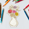 Wood Flower Bouquet Greeting Card AJEW-WH0441-009-3