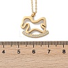 304 Stainless Steel Crystal Rhinestone Rocking Horse Pendant Necklaces for Women NJEW-F339-02G-4