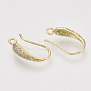 Brass Micro Pave Cubic Zirconia Earring Hooks ZIRC-Q022-035G-NF-1