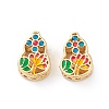 Hollow Rack Plating Brass Enamel Beads KK-L155-47G-2