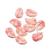 Synthetic Coral Dyed Leaf Charms CORA-Q034-02-01-1