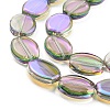 Half Rainbow Plated Electroplate Transparent Glass Beads Strands EGLA-G037-05A-HR01-3