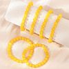 Natural Yellow Jade Bead Stretch Bracelets BJEW-K212-B-038-4