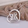Trendy Silver Color Plated Brass Hollow Heart Pendant Necklaces For Women NJEW-BB12801-3