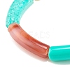 Acrylic Curved Tube Beaded Stretch Bracelet BJEW-JB07980-04-4