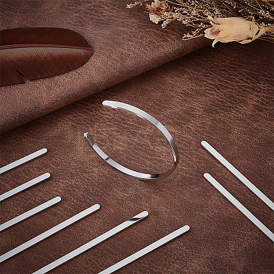 15Pcs Stainless Steel Bangle Makings FIND-BC0014-34B-1