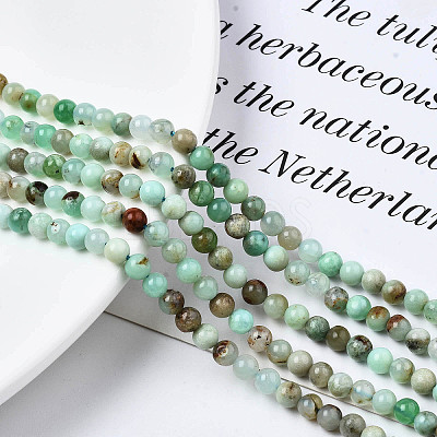 Natural Chrysoprase Beads Strands X-G-S333-4mm-016-1