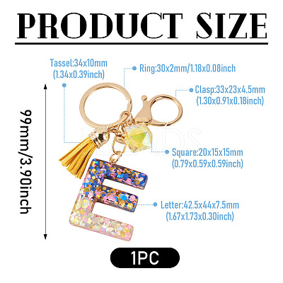 Alloy Resin Polygon Keychains KEYC-TADJ0002-03G-E-1