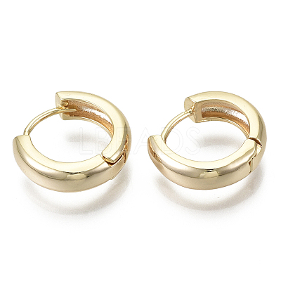 Brass Huggie Hoop Earrings KK-S348-512-NF-1