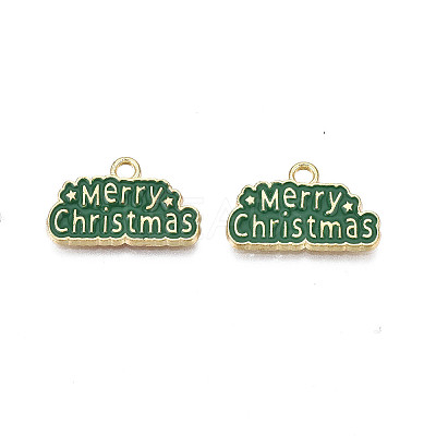 Rack Plating Alloy Enamel Pendants X-ENAM-N055-173B-1