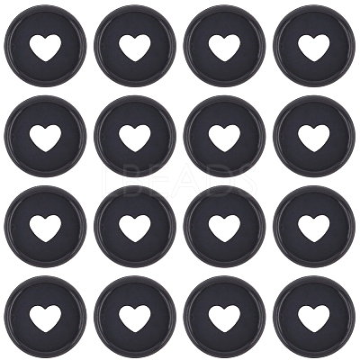 50Pcs Flat Round Heart Acrylic Loose Leaf Ring Round Binder Discs DIY-CP0012-14-1