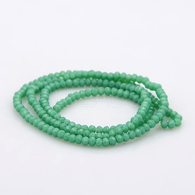 Imitation Jade Glass Faceted Rondelle Beads Strands GLAA-A024A-08-1