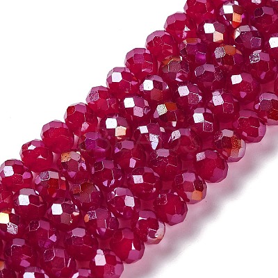 Baking Electroplate Glass Beads Strands LS-DGLA-A039-J6MM-B02-1