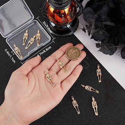 10Pcs Halloween Themed Brass Pendants KK-BBC0015-68C-1