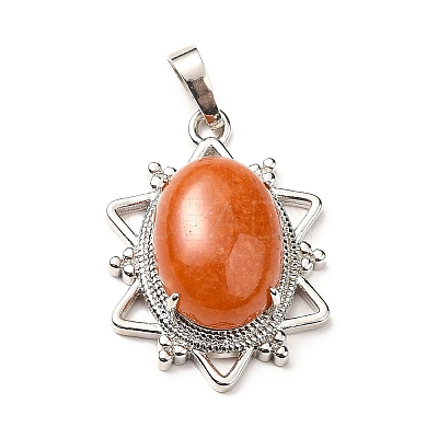 Natural Red Aventurine Pendants G-B033-03P-18-1