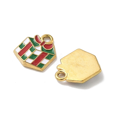 304 Stainless Steel Enamel Pendants STAS-L300-012G-09-1