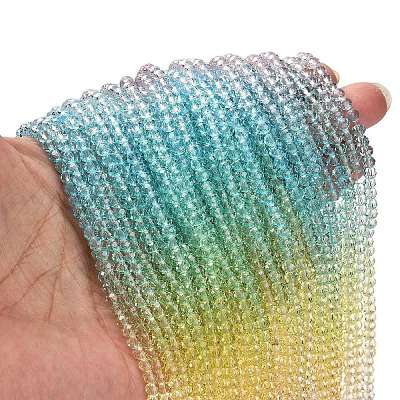 Transparent Painted Glass Beads Strands DGLA-A034-T4mm-A15-1