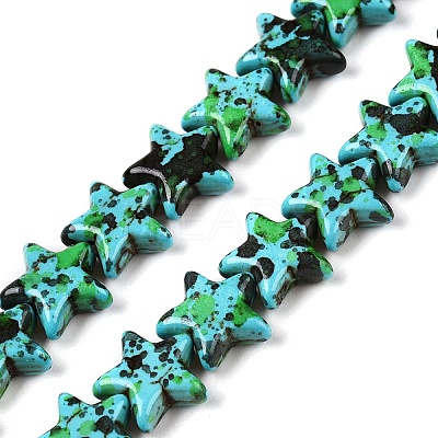 Spray Painted Synthetic Turquoise Beads Strands UNKW-T001-11B-1