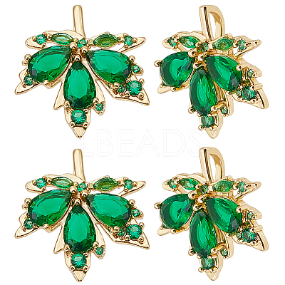 8Pcs Brass Micro Pave Cubic Zirconia Pendants KK-BBC0010-33-1