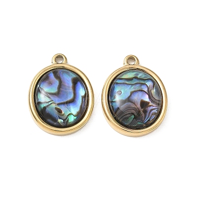 Natural Paua Shell Pendants SA-CBA11D7-10B-G-1