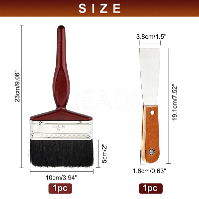2 Pcs 2 Styles Bristle Paint Brush TOOL-NB0001-72-1