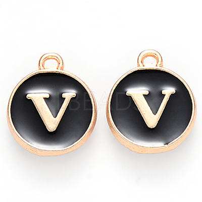 Golden Plated Alloy Charms LS-ENAM-S118-02V-1